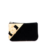 CC Quilted Velvet Camellia Pouch